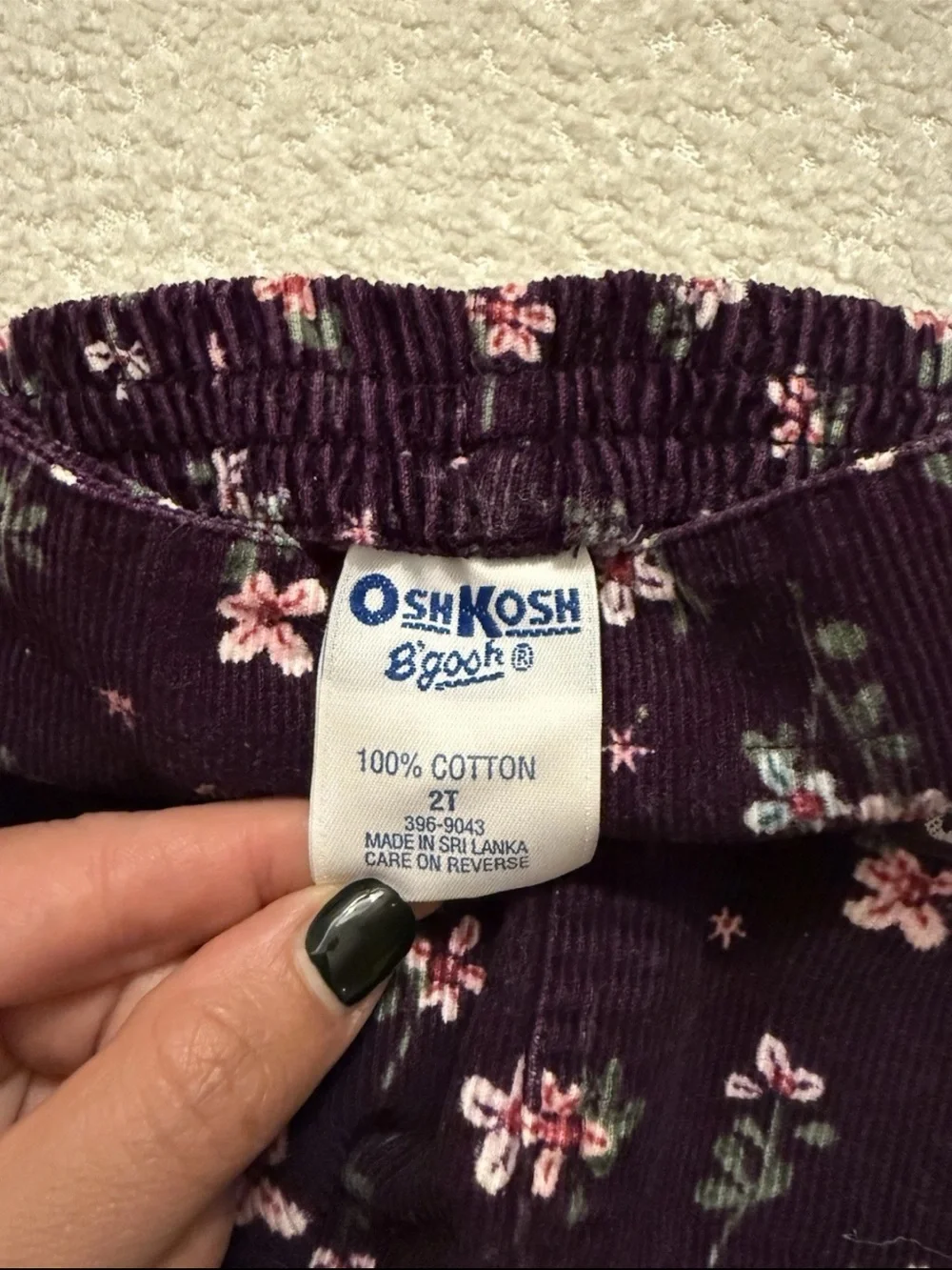 Vintage OshKosh Toddler Floral Corduroy Skort | Shorts Skirt | 90s Kidswear, 2T